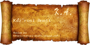 Károsi Anett névjegykártya