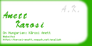 anett karosi business card